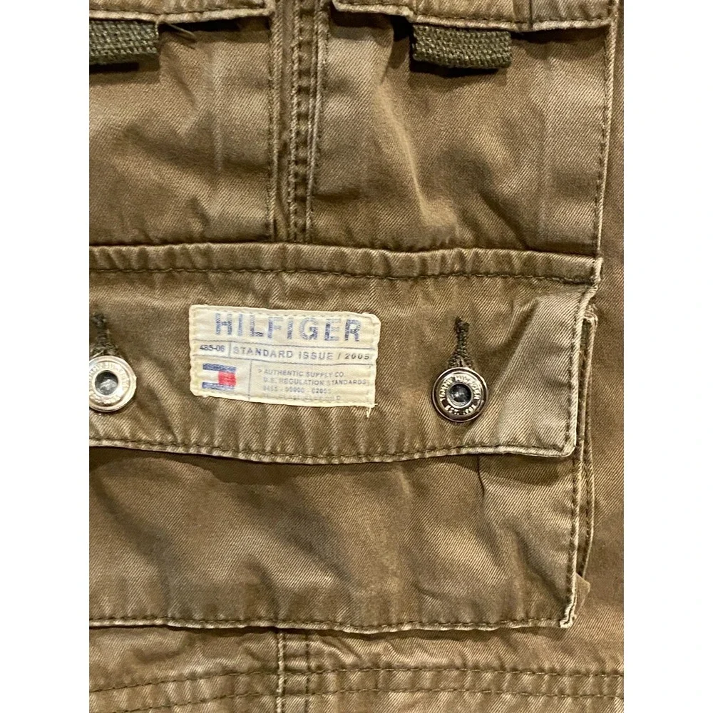 Tommy Hilfiger Cargo Short Military Fatigue Pant Mens 38‎ Brown Y2K VTG Hiking